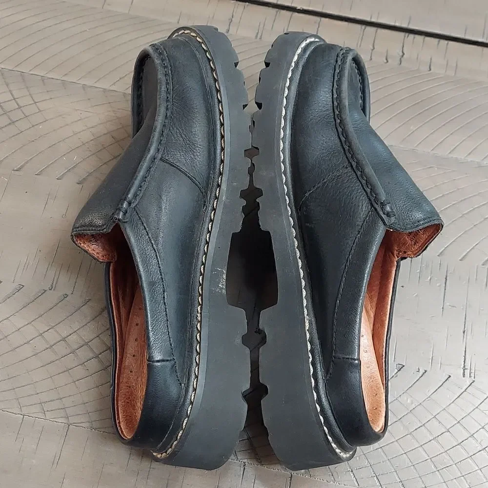 Ariat Black Pebbled Leather Mule Loafers Sz 5.5B